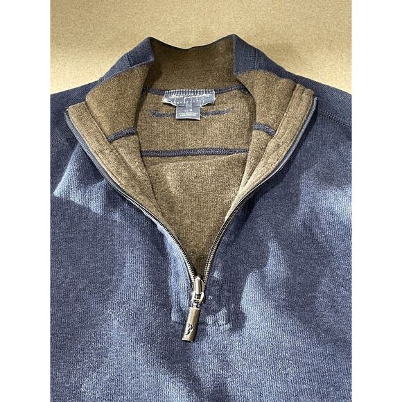 Tommy Bahama 1/4 Zip Reversible Pullover Blue Long Sleeve Sweater Men’s Large - Picture 12 of 16